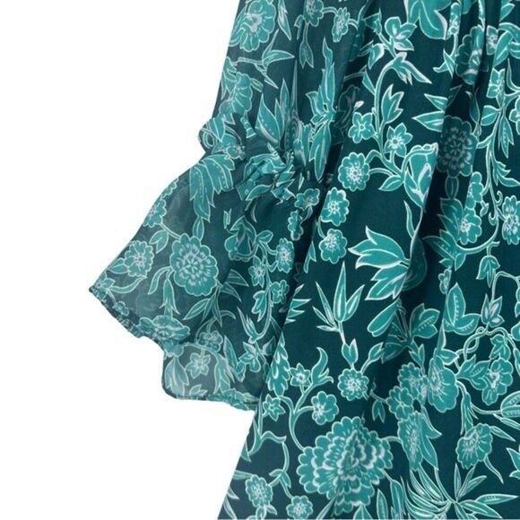 LC Lauren Conrad Blouse Green Tunic SZ XS - Picture 7 of 9